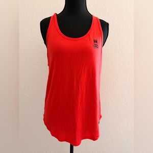Psycho Bunny Red Racerback Tank | Logo Appliqué Modal High-Low Hem Top